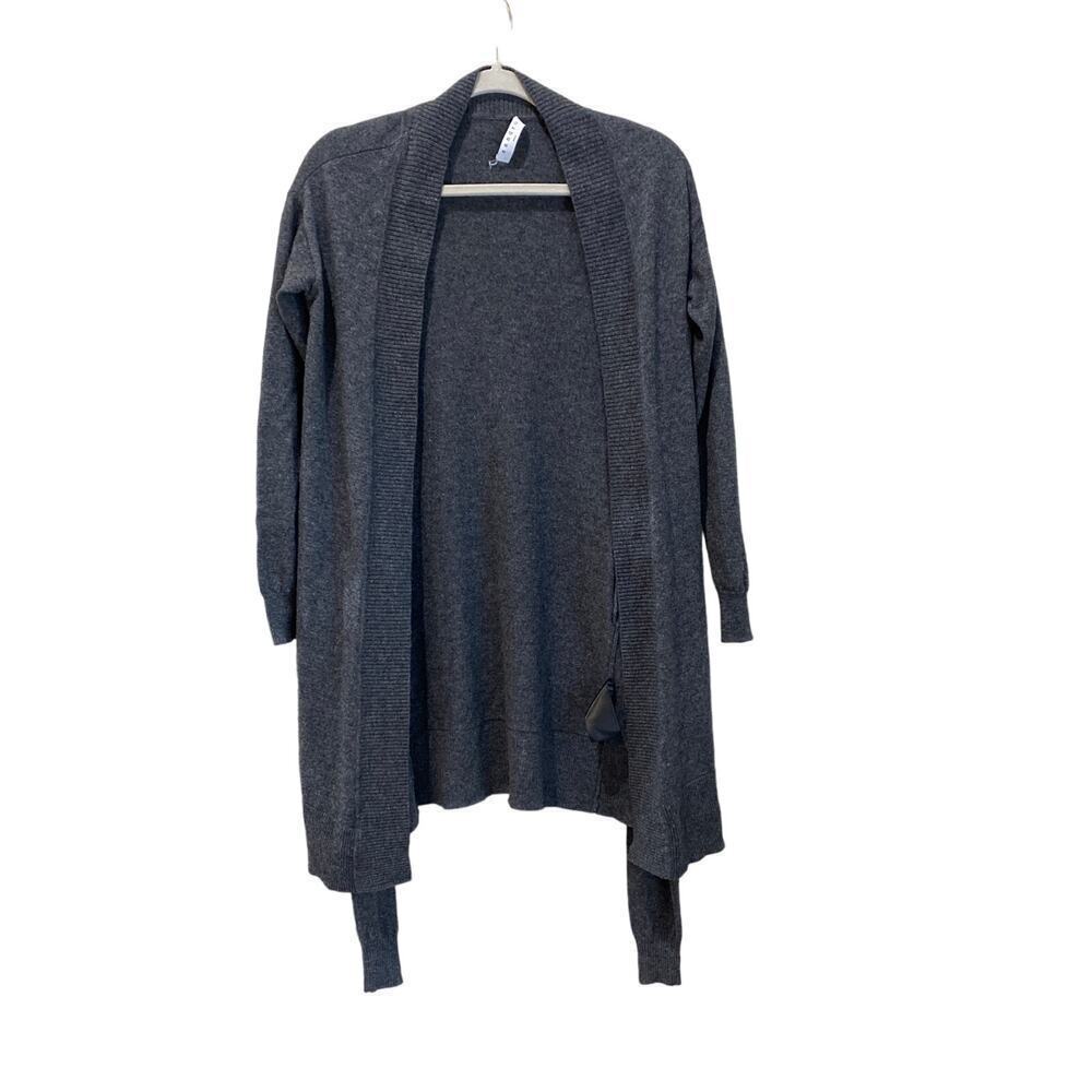 SANDRO Paris Wool Cashmere Duster Cardigan Sweater Gray Size Small Quiet Luxury